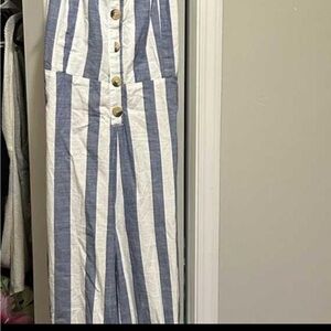 Striped Blue and White Jumpsuit